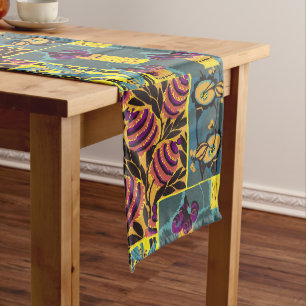 Abstract Floral Harmony Design Art Nouveau Long Table Runner