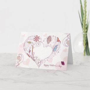 Abstract floral heart happy mother's day card