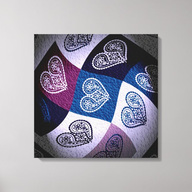 Abstract Floral Heart with light effect Canvas Art (Front)