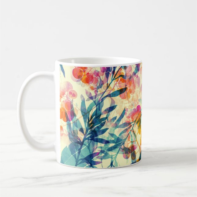 Abstract floral: herbs, flowers pattern. coffee mug (Left)