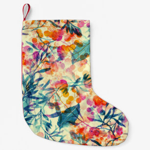 Abstract floral: herbs, flowers pattern. small christmas stocking