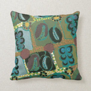 Abstract Floral in Teal Cushion