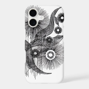 Abstract Floral Ink Dandelion Botanical Line Art i