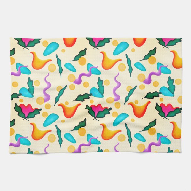 Abstract Floral Kitchen Towel (Horizontal)