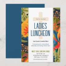 Abstract Floral Ladies Church Luncheon Invitation