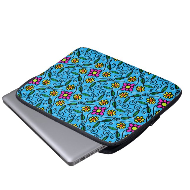 Abstract Floral laptop sleeve (Front Bottom)