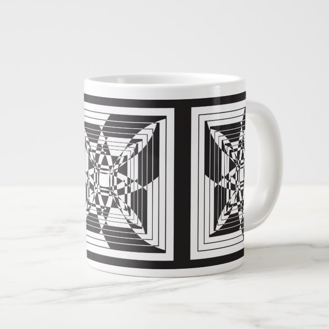 abstract floral large coffee mug (Front Right)