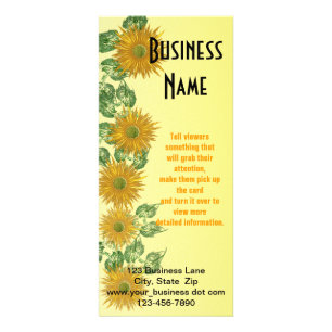 Abstract Floral Leaf Border Template Rack Card