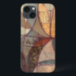 Abstract Floral Leaf Painting by Norman Wyatt iPhone 13 Case<br><div class="desc">Abstract floral leaf patterns populate this painting by Norman Wyatt. The dark colouring of the piece helps the gilded portions pop even more,  adding life to the work. This would make a great gift for someone who loves contemporary art!</div>