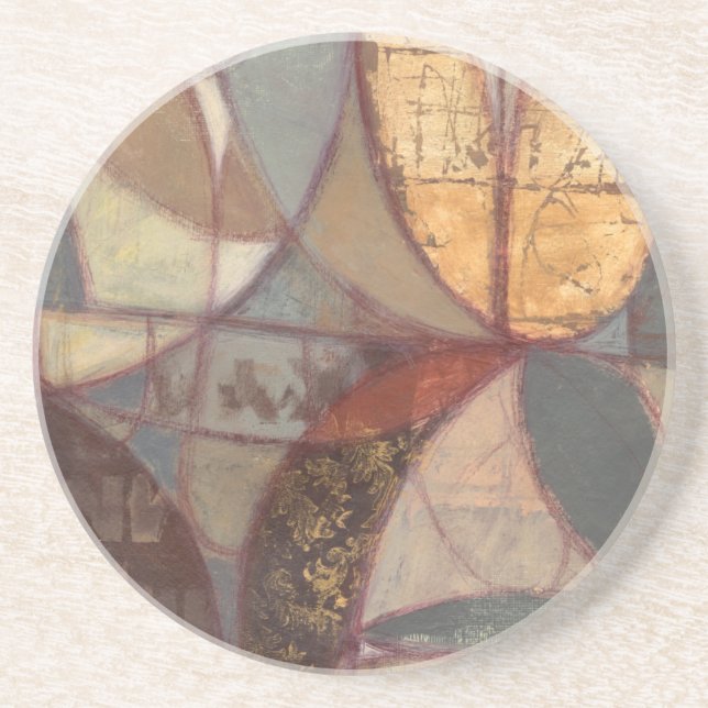 Abstract Floral Leaf Painting by Norman Wyatt Coaster (Front)