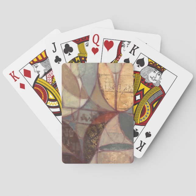 Abstract Floral Leaf Painting by Norman Wyatt Playing Cards (Back)