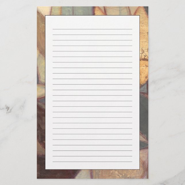 Abstract Floral Leaf Painting by Norman Wyatt Stationery (Front)