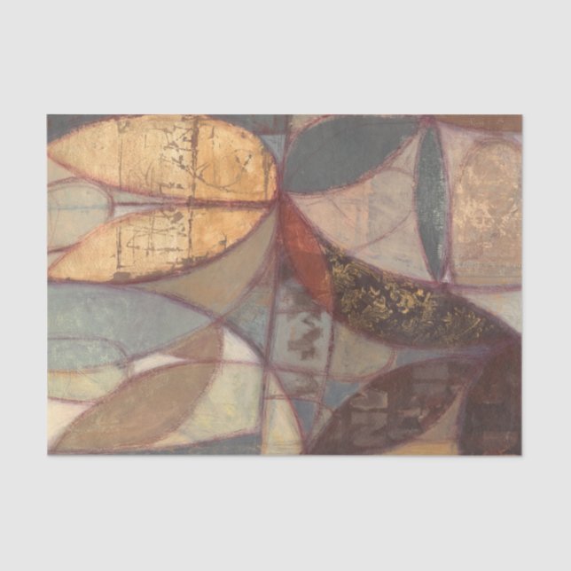 Abstract Floral Leaf Painting by Norman Wyatt Tissue Paper (Front)