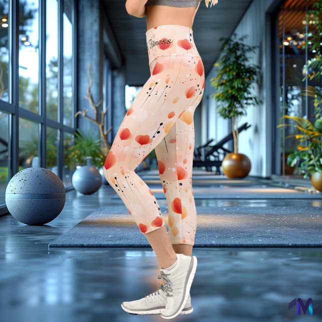 Abstract Floral Leggings with Warm Tones (Creator Uploaded)
