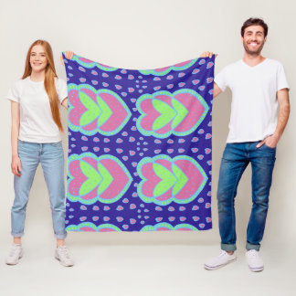 Abstract Floral Mandala Pattern Design red Fleece Blanket