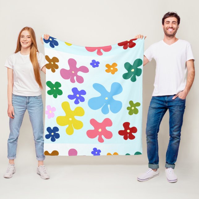 Abstract Floral Mandala Pattern Design red  Fleece Blanket (In Situ)