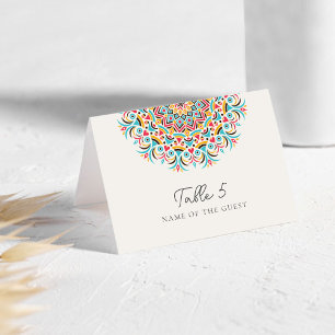 Abstract Floral Mandala Wedding Place Card