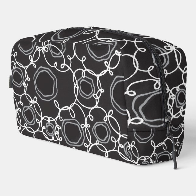 Abstract Floral Matrix (Charcoal) Fine Art Dopp Kit (Right Corner)