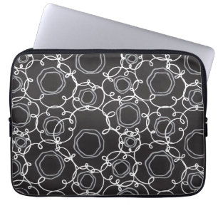 Abstract Floral Matrix (Charcoal) Fine Art Laptop Sleeve