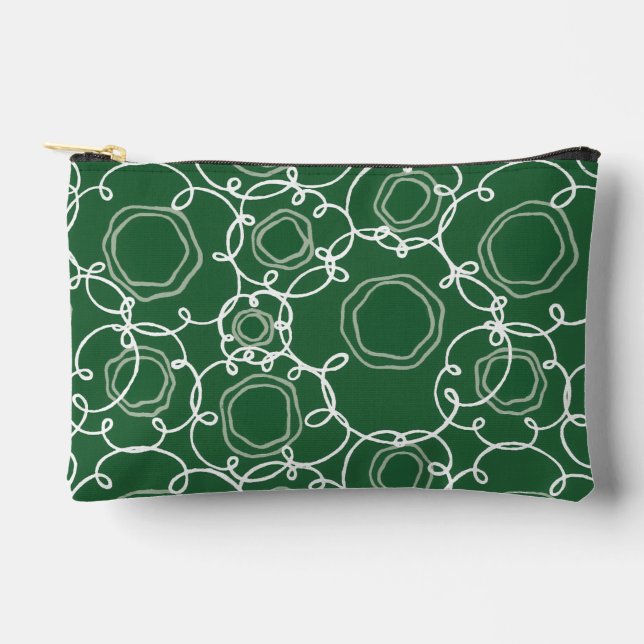 Abstract Floral Matrix (Dark Green) Fine Art Accessory Pouch (Front)