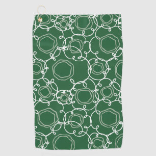 Abstract Floral Matrix (Dark Green) Fine Art Golf Towel