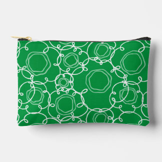 Abstract Floral Matrix (Green) Fine Art Accessory Pouch