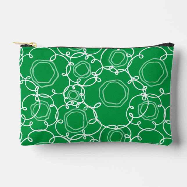 Abstract Floral Matrix (Green) Fine Art Accessory Pouch (Front)