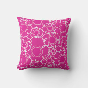 Abstract Floral Matrix (Hot Pink) Fine Art Cushion