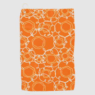 Abstract Floral Matrix (Orange) Fine Art Golf Towel