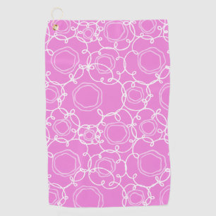 Abstract Floral Matrix (Pink) Fine Art Golf Towel