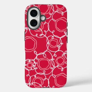 Abstract Floral Matrix (Red) Fine Art iPhone 16 Case