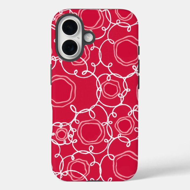 Abstract Floral Matrix (Red) Fine Art Case-Mate iPhone Case (Back)