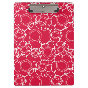 Abstract Floral Matrix (Red) Fine Art Clipboard