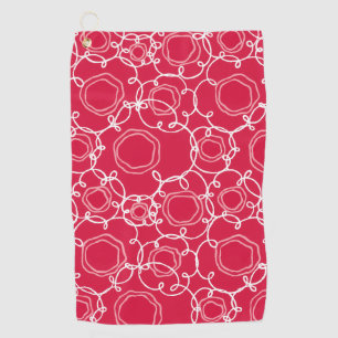 Abstract Floral Matrix (Red) Fine Art Golf Towel