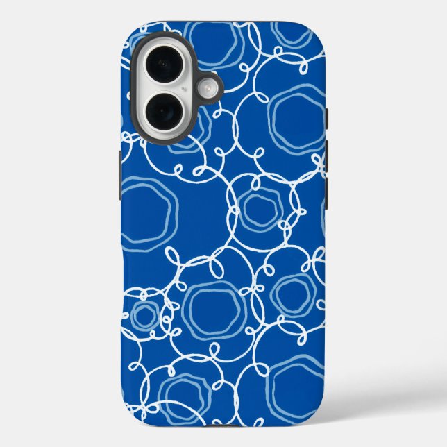 Abstract Floral Matrix (Royal Blue) Fine Art Case-Mate iPhone Case (Back)