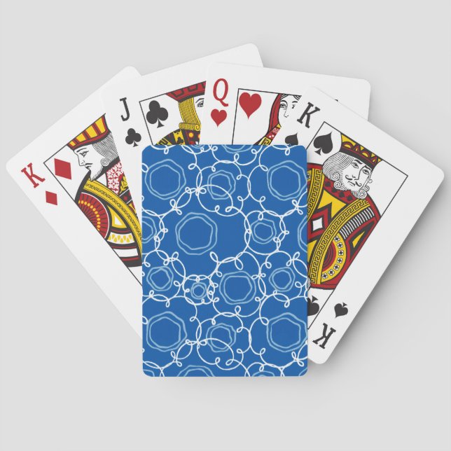 Abstract Floral Matrix (Royal Blue) Fine Art Playing Cards (Back)