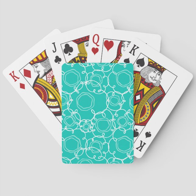 Abstract Floral Matrix (Teal) Fine Art Playing Cards (Back)