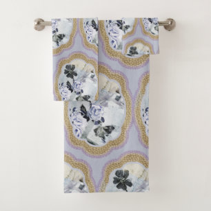 Abstract Floral Medallion Bath Towel Set