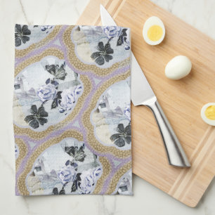 Abstract Floral Medallions Tea Towel