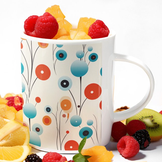 Abstract Floral Modern Botanical Retro Flower Coffee Mug (Creator Uploaded)