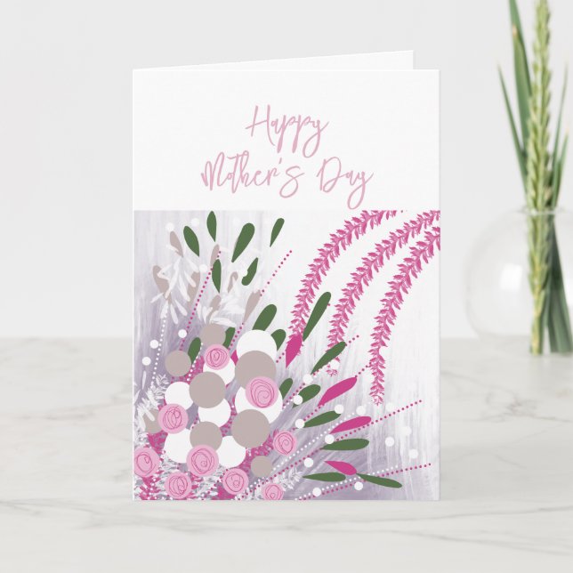 Abstract Floral Modern Mother's Day Card (Front)