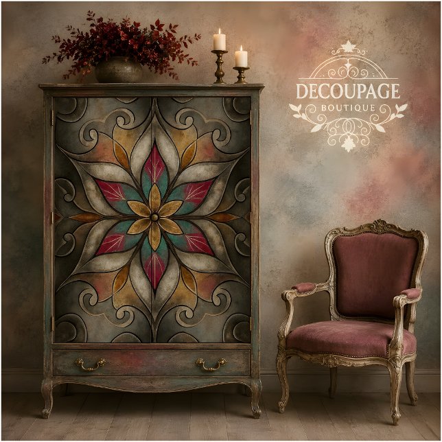 Abstract Floral Mosaic Decoupage Tissue Paper (Abstract Floral Mosaic Decoupage Tissue Paper)