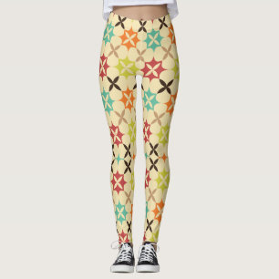 Abstract Floral Mosaic  Leggings