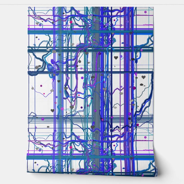 Abstract Floral Murals Pattern Wallpaper  (Unrolling)