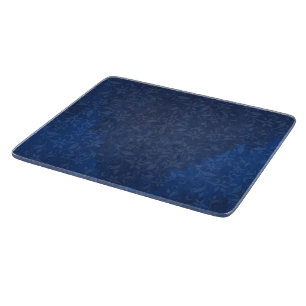 Abstract Floral on Blue Stains Background Cutting Board