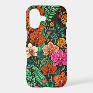 Abstract Floral Orchid Butterfly iPhone Cases