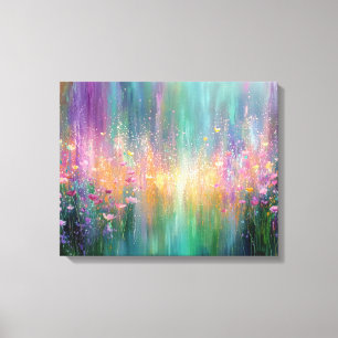 Abstract Floral Painting with Vibrant Colors Canvas Print