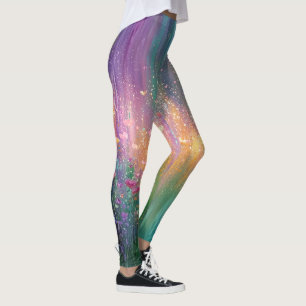 Abstract Floral Painting with Vibrant Colors Leggings