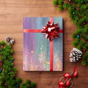 Abstract Floral Painting with Vibrant Colors Wrapping Paper