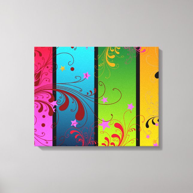 Abstract Floral PanelsFl Canvas Print (Front)